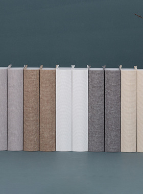 素色麻布仿真书圆弧装饰书纯色假书摆件道具书模型书模家居高级感