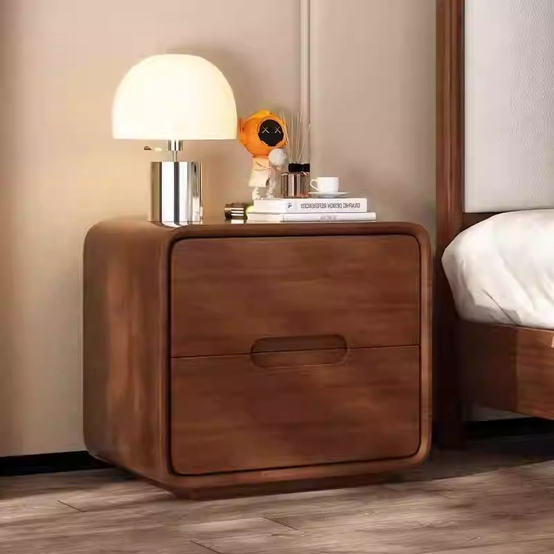 新中式实木床头j柜简约现代家用卧室床边储物柜小户型免安装收纳