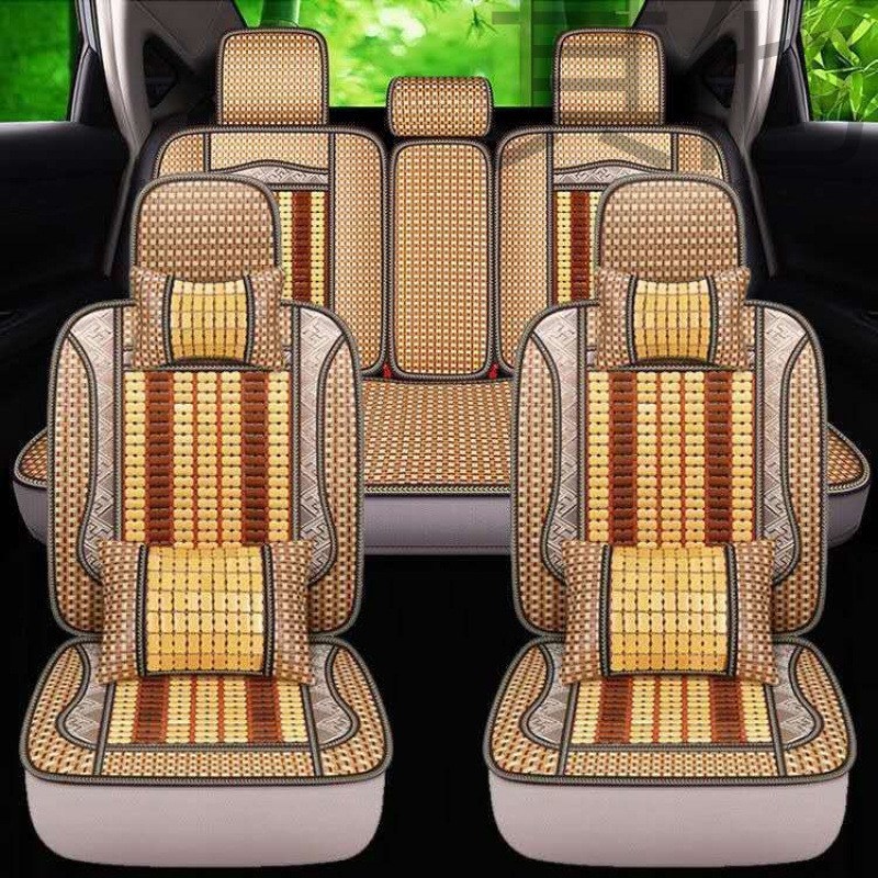xjb汽车坐垫夏季凉垫竹s片座垫春夏天全包汽车座套套座垫小车木珠