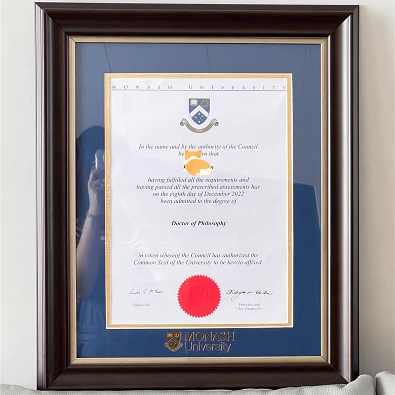 澳洲毕业装裱框实木框画框A4相框L可定制尺寸外国展示