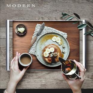 德国MODERN轻奢胡桃木北欧简约家用托盘收纳盘乔迁礼品ins样板房