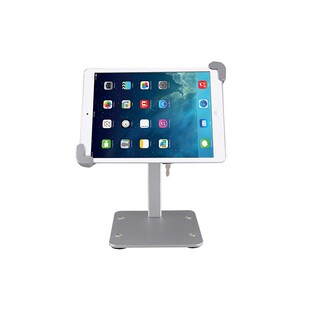 桌面壁挂金属支撑架 ipad防盗平板电脑带锁支架展厅柜台酒店卡扣式