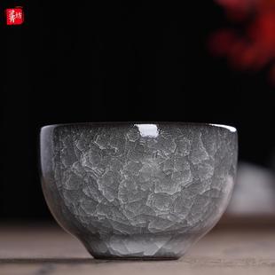 青瓷功夫茶杯哥窑冰裂纹小茶杯茶盏陶瓷高端茶具品茗杯单个主人杯