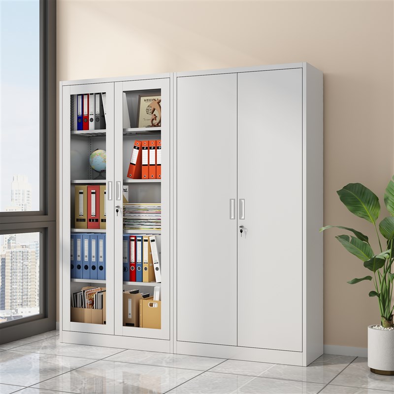 办公室会计凭证柜铁皮文件柜资料档案柜带锁工具收纳铁柜子储物柜