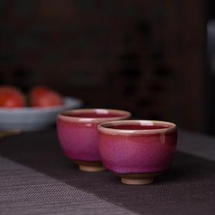 全手工钧窑高温窑变釉主人杯钧瓷茶具女士功夫茶杯高档品茗茶盏