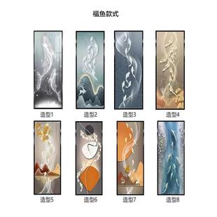 饰墙 现代简约艺术玻璃屏风客厅入户隔断卫生间遮挡铁艺轻奢绘画装