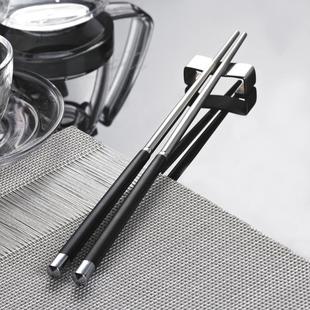 进口316抗菌不锈钢筷子304家用防滑防霉银铁高端筷家庭10双 德式