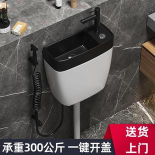 蹲坑厕所大冲力 MEIYE家用卫生间蹲便器全陶瓷带洗手盆节能冲水箱