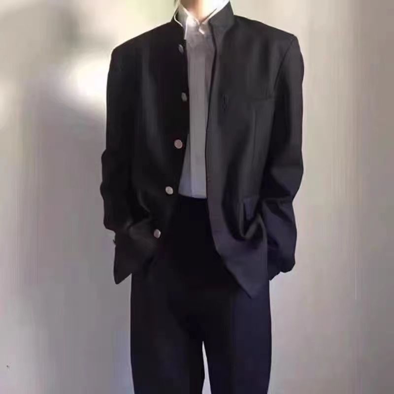 男士立领西服国风中式青
