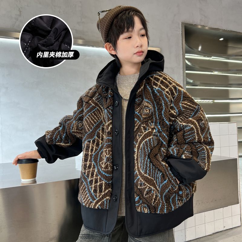 男童毛毛衣外套2024新款