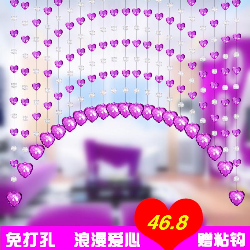 新款珠帘水晶帘成品门帘客厅隔断玄关风水装饰挂帘半帘子倾城之恋