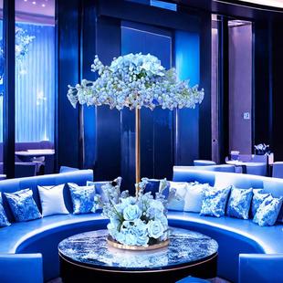 酒店宴会餐桌花摆花仿真花餐厅轻奢高档桌花装饰花摆件KTV摆台花