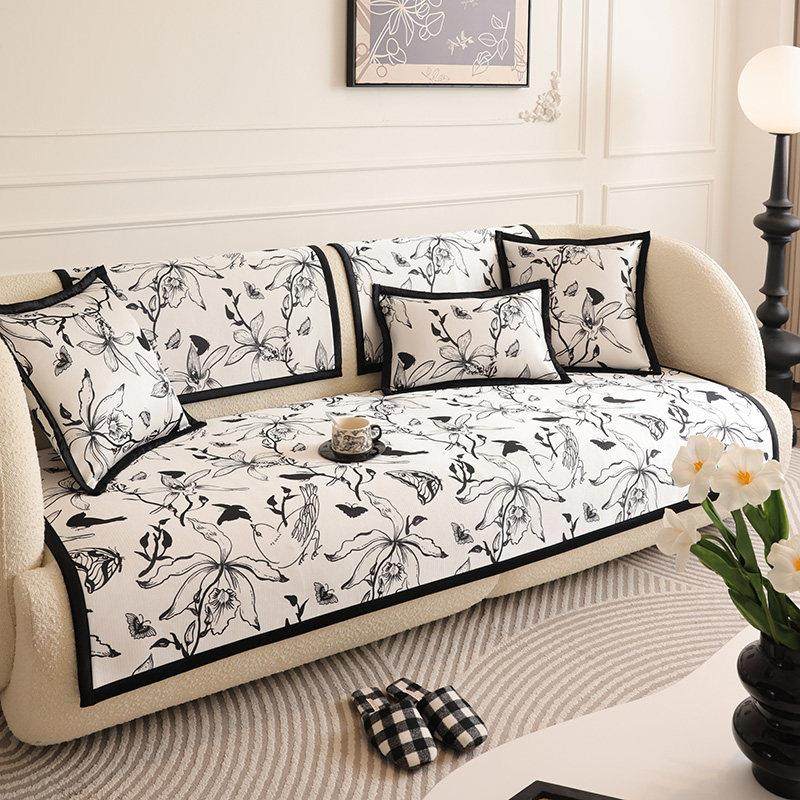 法式复古高级感冰丝沙发垫四季通用2024新款坐垫轻奢防滑沙发套罩,居家布艺,沙发垫,淘宝优惠券,粉丝福利购,淘宝优惠卷