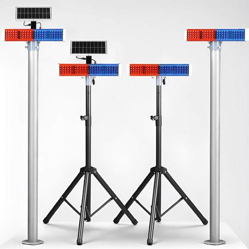 力骋水滴太阳能爆闪灯充电两用红蓝LED路口警示灯施工路障灯频闪