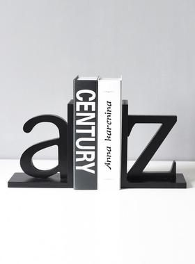 北欧创意简约现代办公室书挡书立书柜样板房软装饰品仿真书架摆件