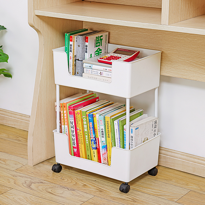 可移动书架多层收纳架书本收纳神器小推车置物架阅U读带轮简易书