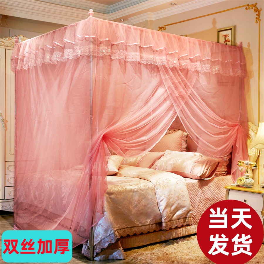 落地蚊帐2023新款家用卧室2022年文纹账1米5大R床8三开门免安装怅