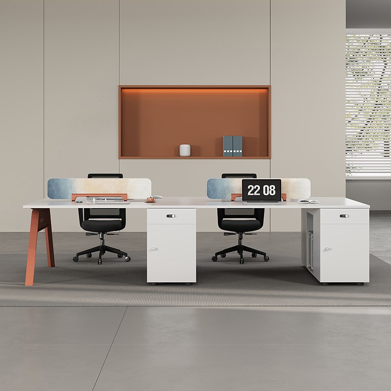 办公桌员工位简约现代职员办公桌椅组合四人卡座办公桌财务电脑桌