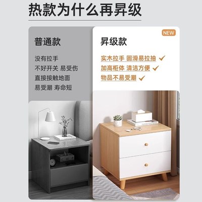 小型床头柜家用卧室床边置物架侧边柜出租房创意简易储物柜收纳柜