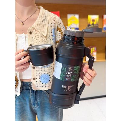 大容量真空旅行壶车载304不锈钢保温壶工地2000ml登山水杯子大号