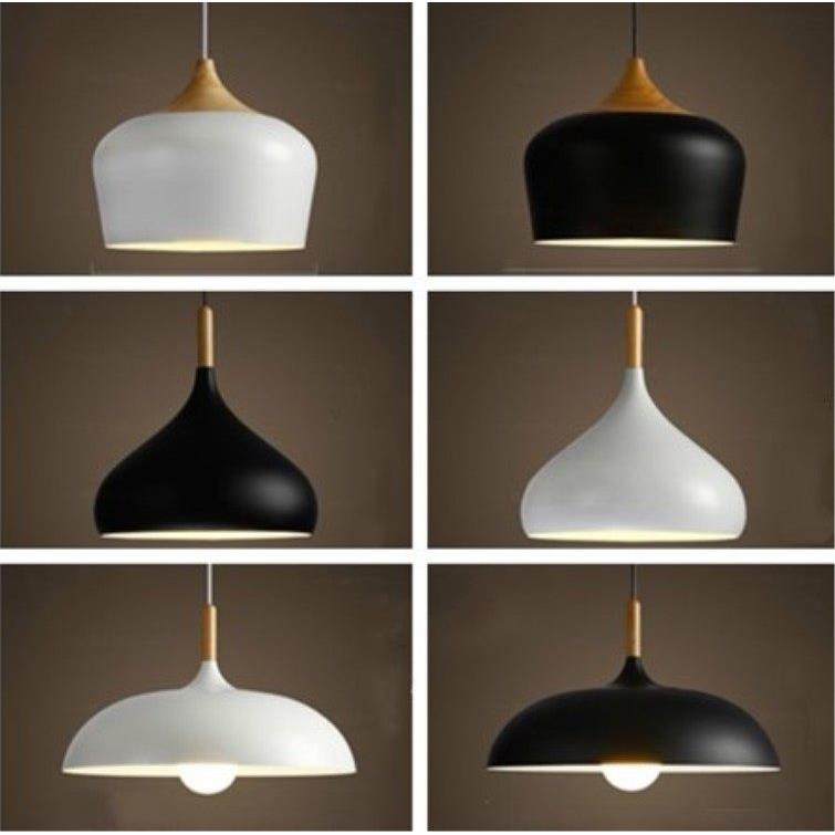 北欧吊灯创意个性单头简约现代LED餐饮吧台饭厅书房铁艺锅盖灯罩