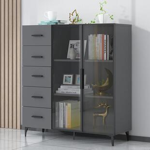 五斗柜玻璃门简约现代抽屉式收纳柜卧室柜子收纳柜轻奢五斗橱斗柜