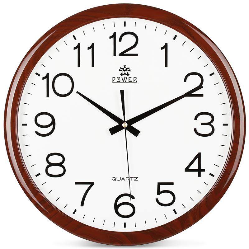 霸王圆形静音挂钟 客厅卧室办公室简约时尚挂表 蓝色红色黑色时钟