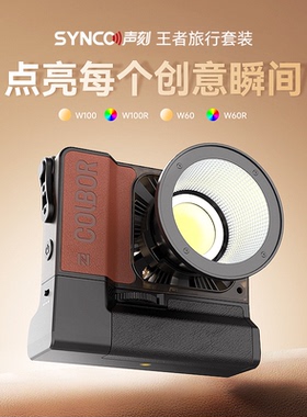 声刻W60/W100王者系列摄影灯双色温RGB补光灯直播间视频美食衣服影棚常亮柔光拍照主播室内专业打光灯