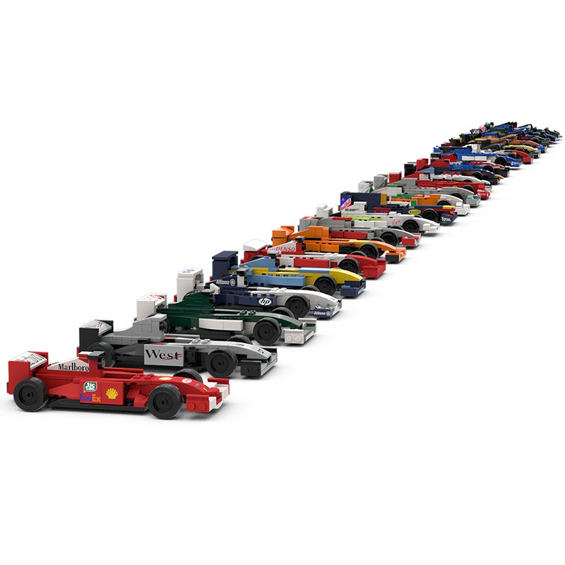国产积木MOC-154609一级方程式赛车1-2001的演变玩具模型兼容