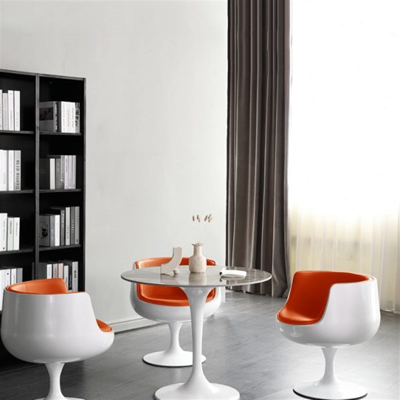 简约创意办公室休息区展厅高端接待商务洽谈桌椅组合板岩谈判桌椅