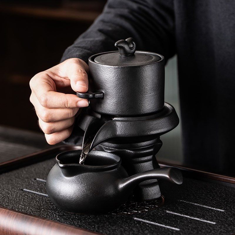 黑陶懒人茶具套装家用高档陶瓷自动茶壶功夫茶杯2025新款泡茶神器