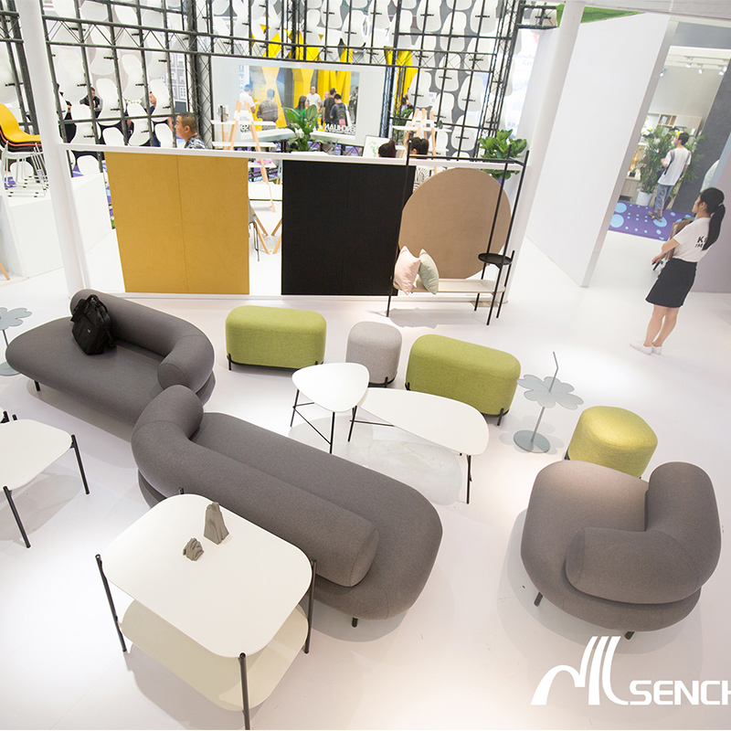 沙发会客创意布艺接待客厅组合欧式现代简约办公弧形酒店大堂异形