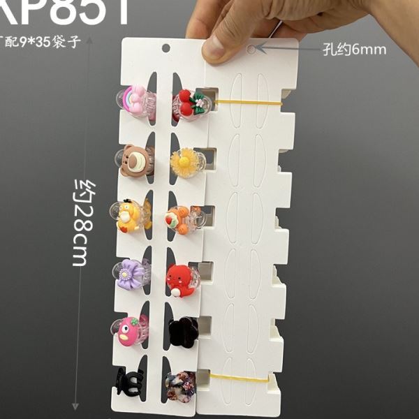 kp851大号六卡位抓夹卡片鲨鱼夹展示吊卡儿童皮筋发圈包装卡纸
