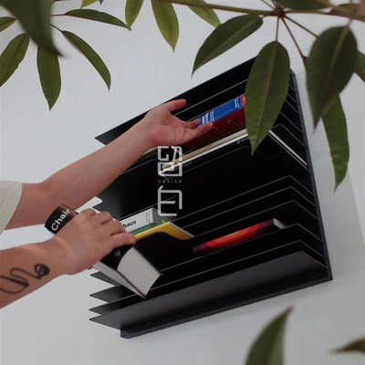 挂墙隐形书架墙上置物架荷兰Spectrum书架壁挂杂志架中古收纳架子