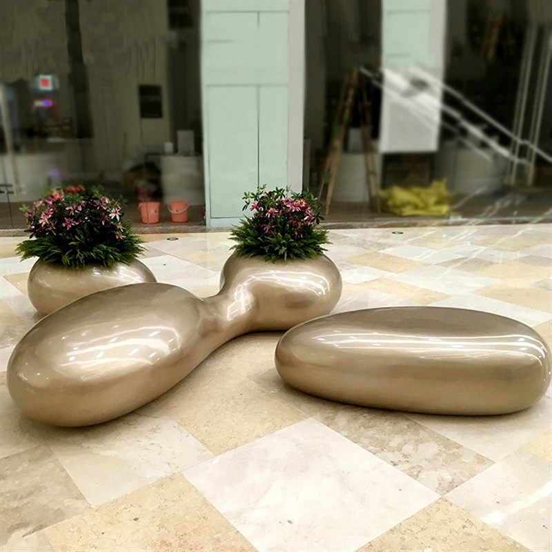 时尚异形组合休闲椅花盆商场售楼部户外广场定制座椅别墅店铺影院