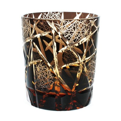 日式江户切子水晶玻璃杯威士忌酒杯家用装饰送礼手工刻花工艺