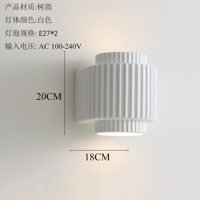 现代简约卧室床头壁灯创意奶油风树脂客厅背景墙装饰灯过道氛围灯
