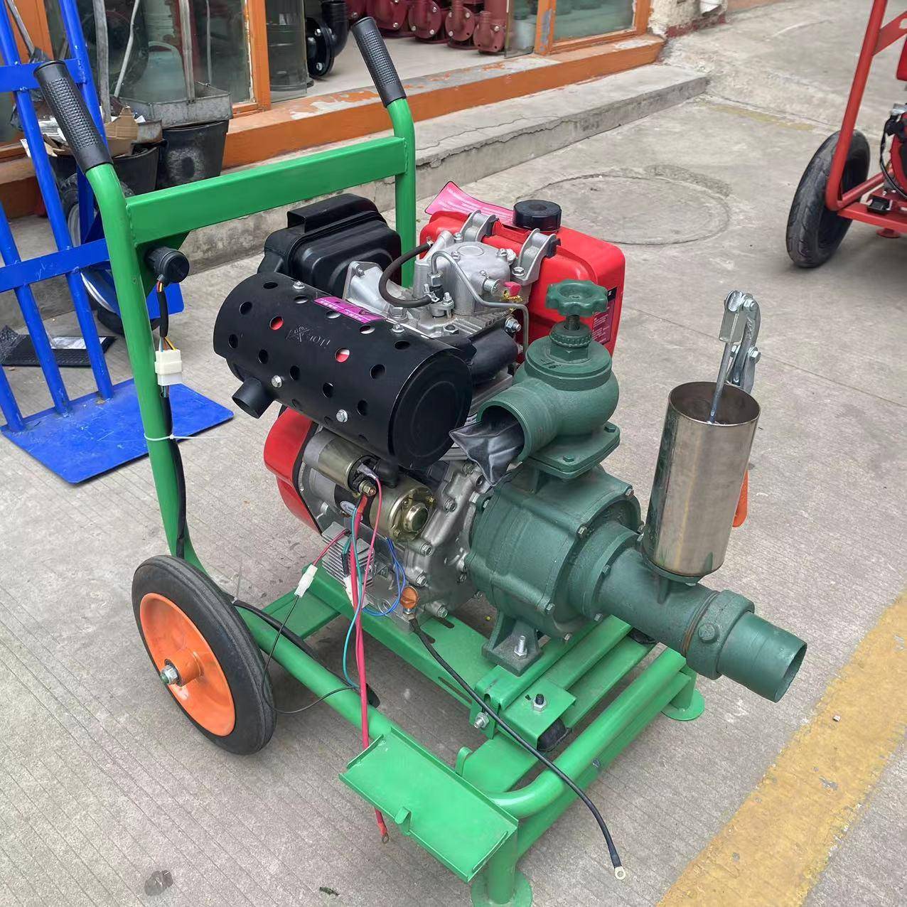 大流量污水自吸泵220V离心泵 手电双启动汽油抽水泵 三叶轮高压抽