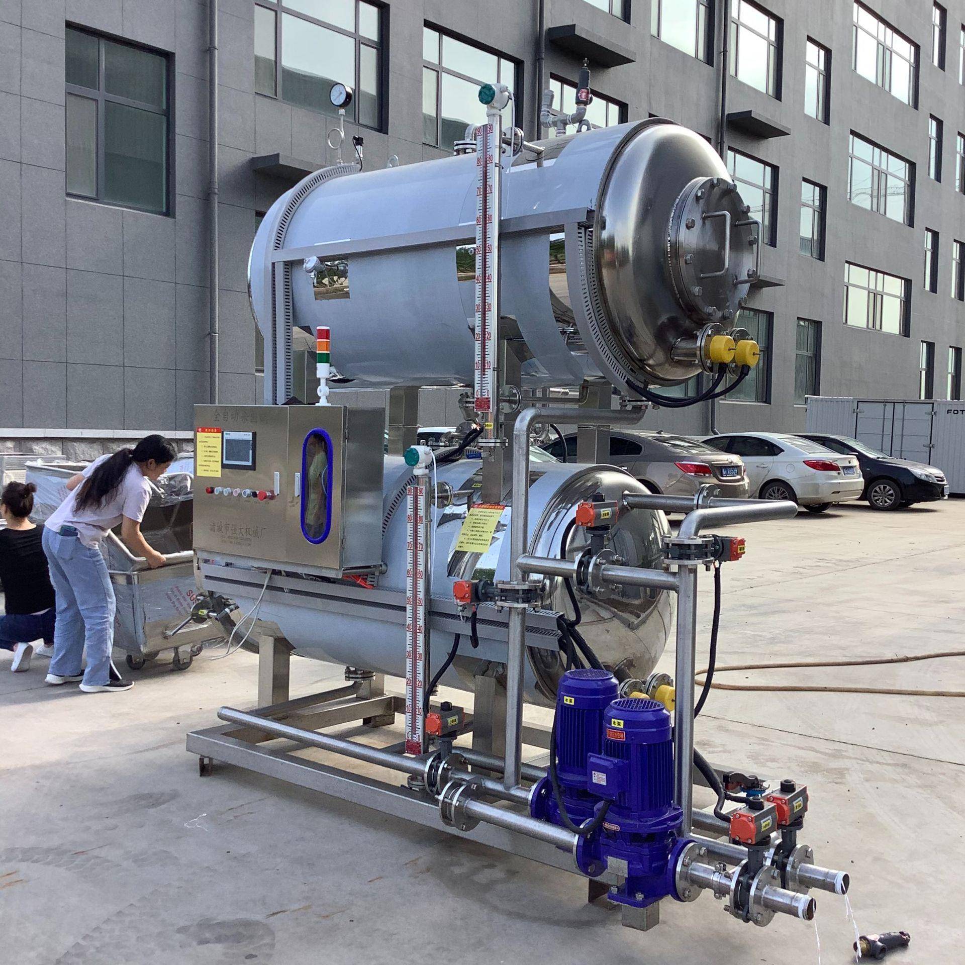 肉制品高温高压杀菌锅 电气两用蒸汽式杀菌设备 软包装产品杀菌机