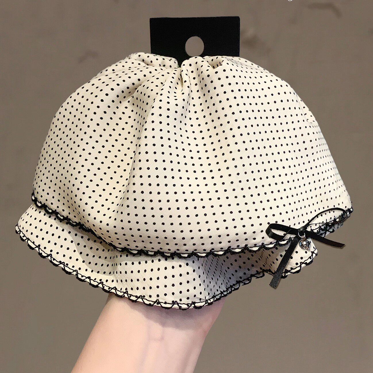 韩系气质高级感波点裙摆蝴蝶结抓夹百搭后脑勺半扎发马尾夹发夹女