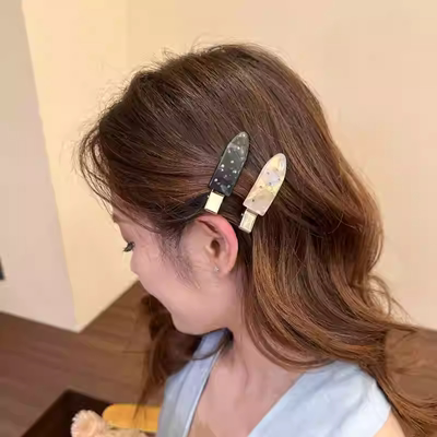 高级感彩钻醋酸侧边夹发夹