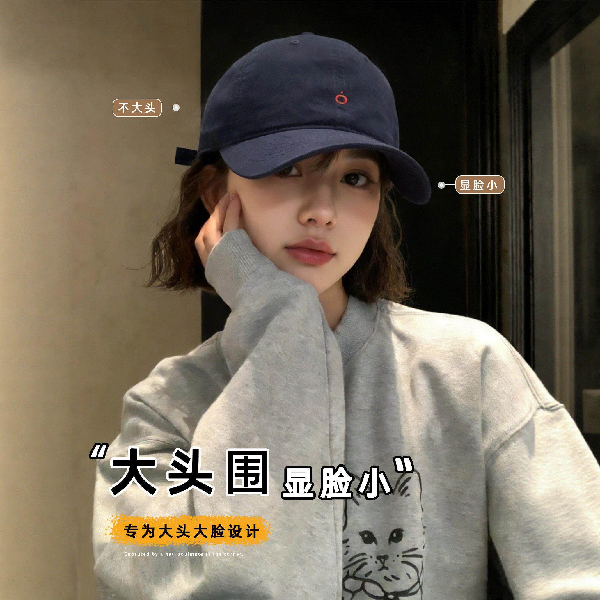 棒球帽子假发一体女短卷发减龄彷真发春新款户外出游遮阳鸭舌假发