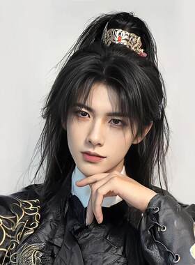 古风假发男中长发男生少年感高马尾全头套男士汉服仙侠古装假发套
