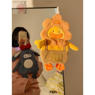 超强加厚吸水家用毛巾卫生间厨房搽抹手布 可爱卡通造型擦手巾挂式