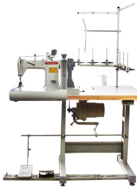 工业直驱双针链式埋夹机拖轮环合缝曲臂缝纫机麦夹机义乌制造