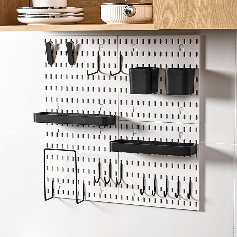 家用洞洞板挂板置物架免打孔客厅入户门玄关墙面收纳层架墙壁展示
