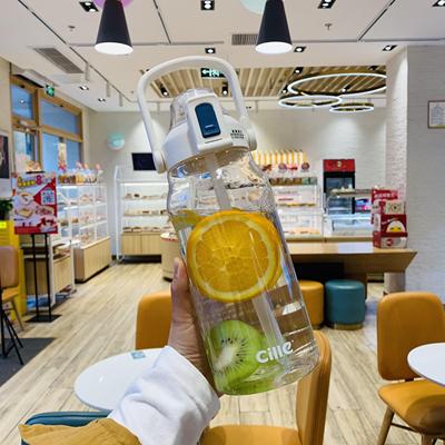 cille希乐大容量tritan水杯1500ml超大水壶运动健身塑料吸管水瓶