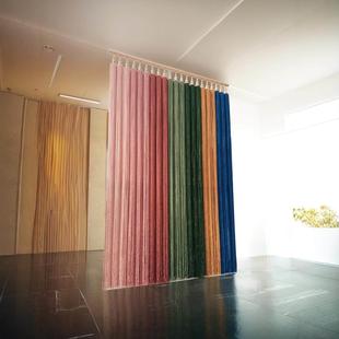 橱窗艺术设计玄关茶室半短门帘禅意屏风帘软隔断背景挂毯装 饰珠帘