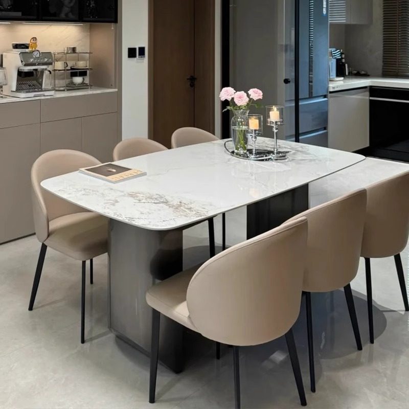 意大利板岩餐桌现代简单可及豪华优雅的小公寓高端矩形餐桌和椅子,住宅家具,岩板餐桌,淘宝优惠券,粉丝福利购,淘宝优惠卷