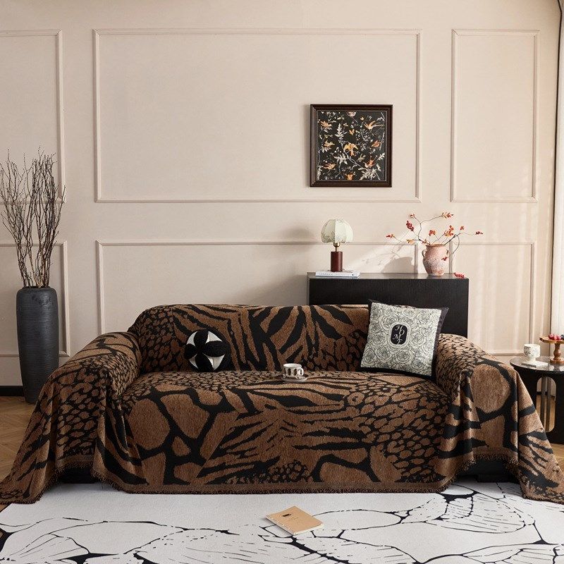 复古高级感沙发垫子四季通用中古风雪尼尔沙发巾防滑全包沙发套,居家布艺,沙发套,淘宝优惠券,粉丝福利购,淘宝优惠卷